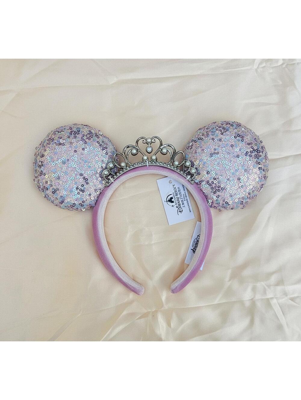Minnie Mouse Ears Tiara Sequin Princess Crown Headband Disney Parks
